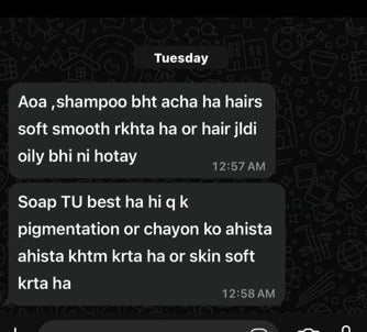 Customer review from a message