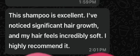 A third customer review from a message